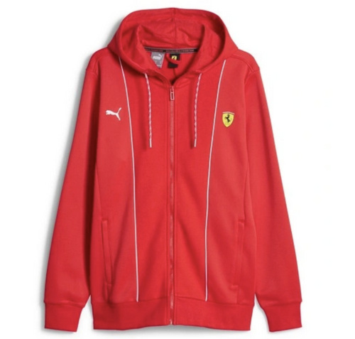 Men's sports hoodie Puma Ferrari Race HDD Sweat Jacket Rosso Corsa Zipped - 620942-02