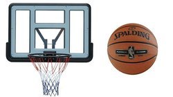 Tablica kosz do koszykówki Spartan + piłka Spalding NBA Platinum