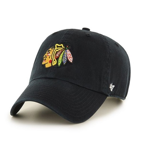 Czapka z daszkiem 47 Brand NHL Chicago Blackhawks Clean Up Strapback - H-RGW04GWS-BK