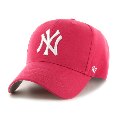 Czapka z daszkiem dziecięca 47 Brand MLB NY New York Yankees Raised Basic Różowa - B-RAC17CTP-BE-KID