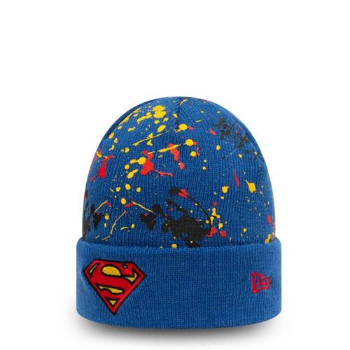 Dziecięca czapka zimowa New Era Paint Splat Blue Cuff Superman Niebieska - 60141866