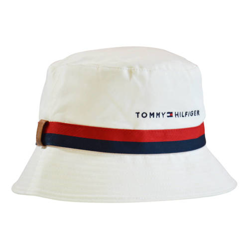 Kapelusz Tommy Hilfiger Established Tape Bucket Biały - AM0AM08271-YBI