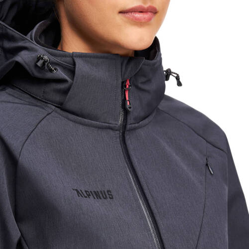 Kurtka damska przeciwdeszczowa wiatroodporna softshell Alpinus Minthi Grafitowa - MK18858