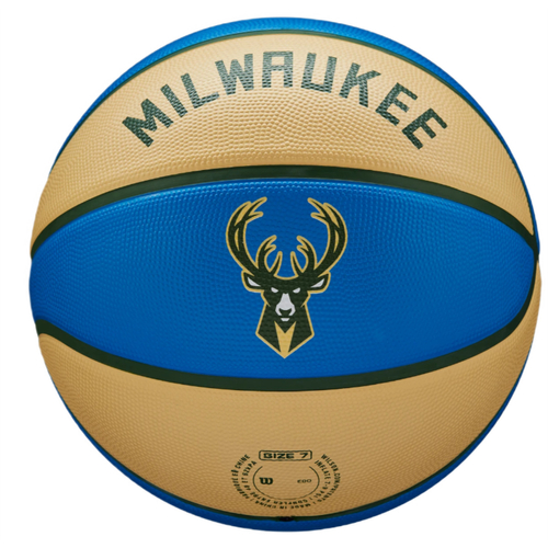 Piłka do koszykówki Kosza Wilson NBA Team City Edition Milwaukee Bucks Ball - WZ40165171