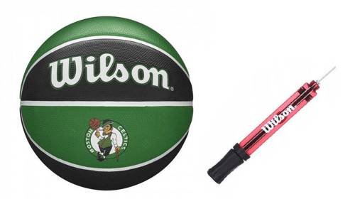 Piłka do koszykówki Wilson NBA Team Boston Celtics outdoor - WTB1300XBBOS + Pompka