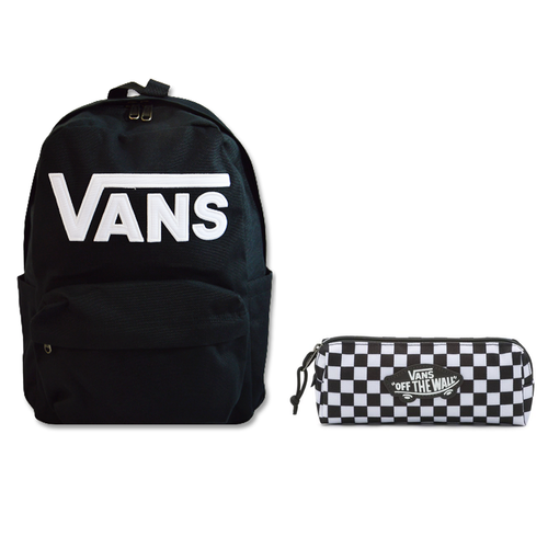 Plecak szkolny Vans New Skool 18 l czarny VN000628BLK1 + Piórnik Vans OTW Pencil Pouch