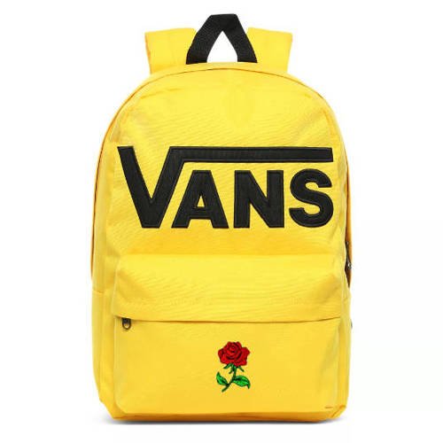 Plecak szkolny Vans Old Skool III Backpack Lemon Chrome VN0A3I6R85W + Custom Róża