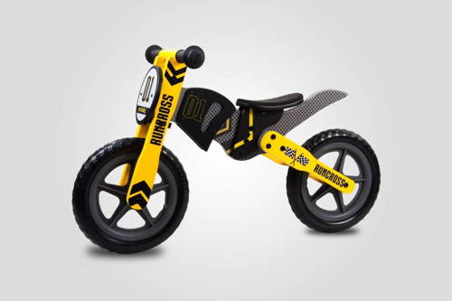 Rowerek dla dzieci biegowy drewniany RunCross Sun Baby jeździk żółty