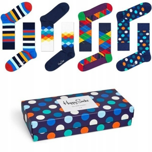 Skarpetki Happy Socks Multi-color Kolorowe Giftbox 4-pack Prezent Pudełko