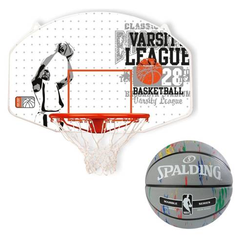Zestaw tablica do kosza New Port Piłka do koszykówki Spalding NBA Marble