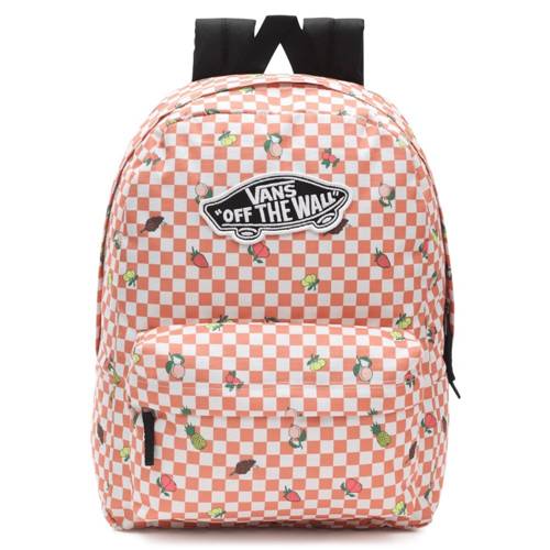 VANS Realm Backpack SunBaked Orange White Chess with Fruits - VN0A3UI6BRW1